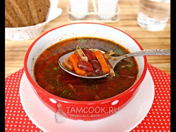 Фото блюда: Борщ без картошки с фасолью