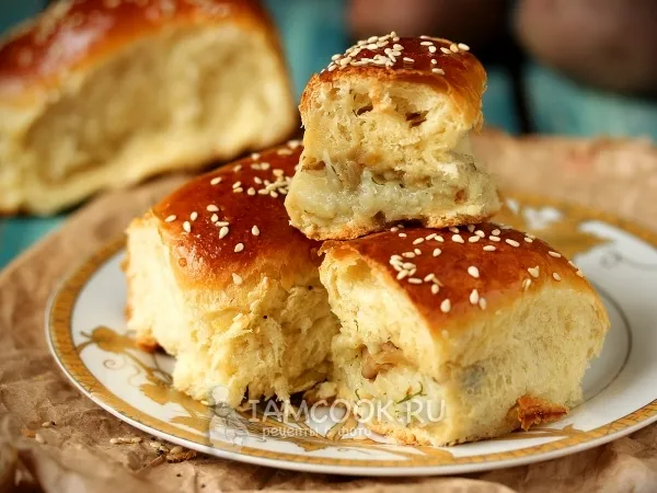 Фото блюда: Пирожки печёные с картошкой и шампиньонами