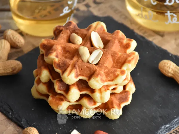 Фото блюда: Вафли с арахисовой пастой