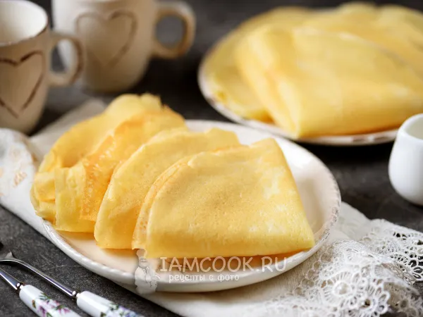 Фото блюда: ПП блины из рисовой муки на молоке