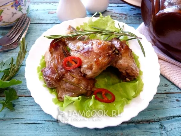 Фото блюда: Кролик с вином и пряными травами в духовке