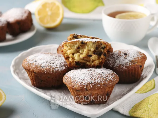 Фото блюда: Лимонные кексы с шоколадом