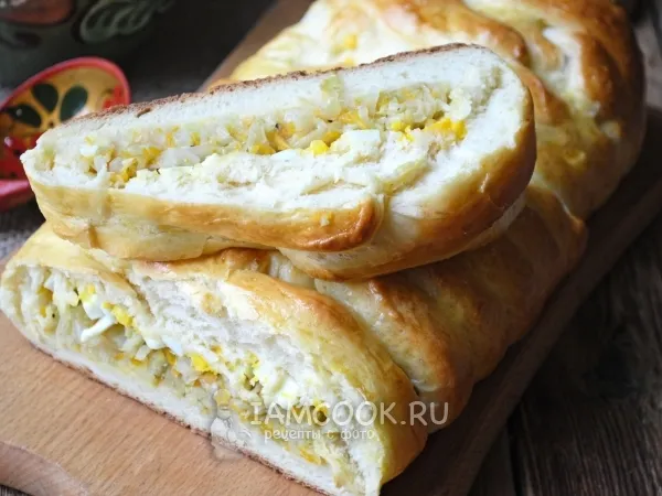 Фото блюда: Кулебяка с капустой и яйцом