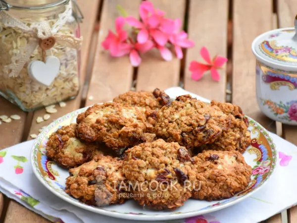 Фото блюда: Овсяное печенье с клюквой и шоколадом