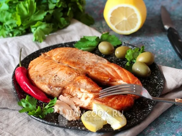 Фото блюда: Семга в смеси перцев в духовке