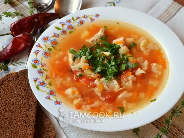 Фото блюда: Куриный суп с овощами