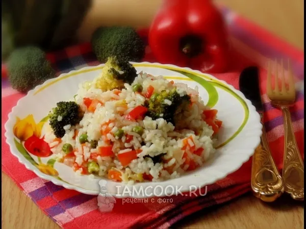 Фото блюда: Рис с брокколи и зеленым горошком
