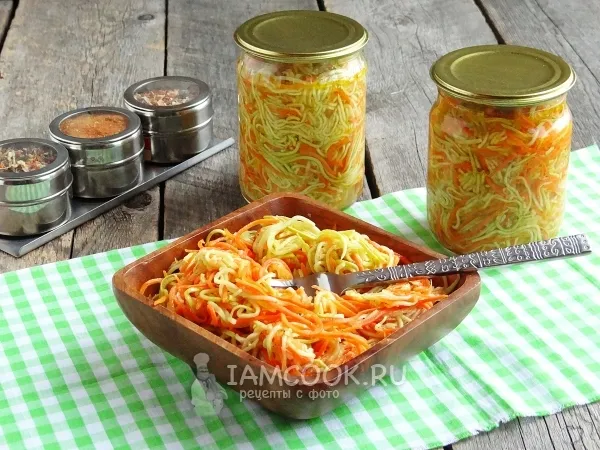 Фото блюда: Кабачки с морковью по-корейски на зиму