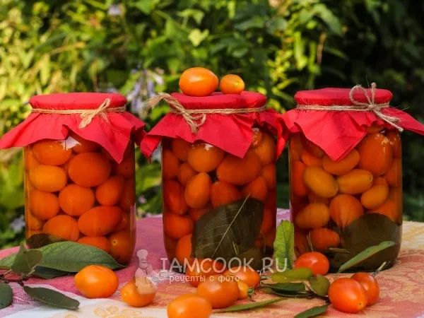 Фото блюда: Помидоры черри в листьях вишни