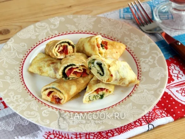 Фото блюда: Рулет из омлета с сыром
