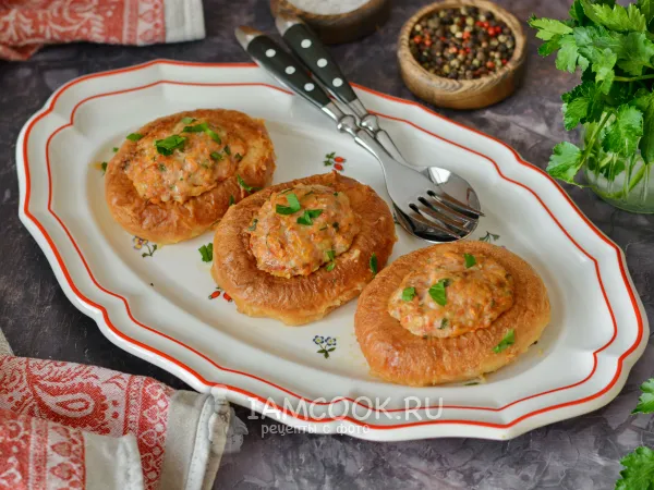 Фото блюда: Баранки с фаршем в духовке