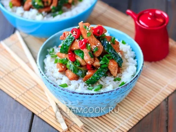 Фото блюда: Жареные огурцы с мясом