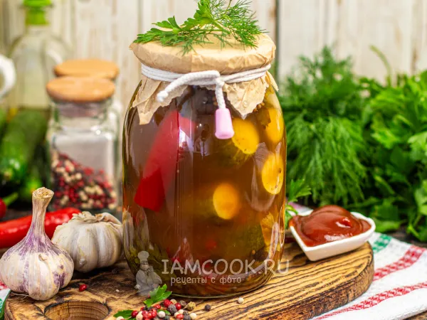 Фото блюда: Маринованные огурцы с кетчупом чили без стерилизации