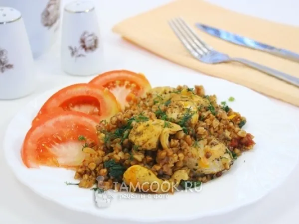 Фото блюда: Гречка с куриным филе в мультиварке