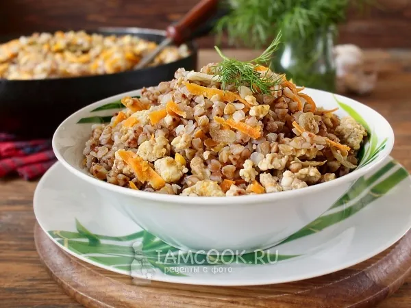 Фото блюда: Гречка с куриным фаршем