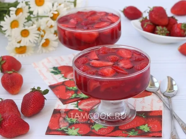 Фото блюда: Желе из свежей клубники