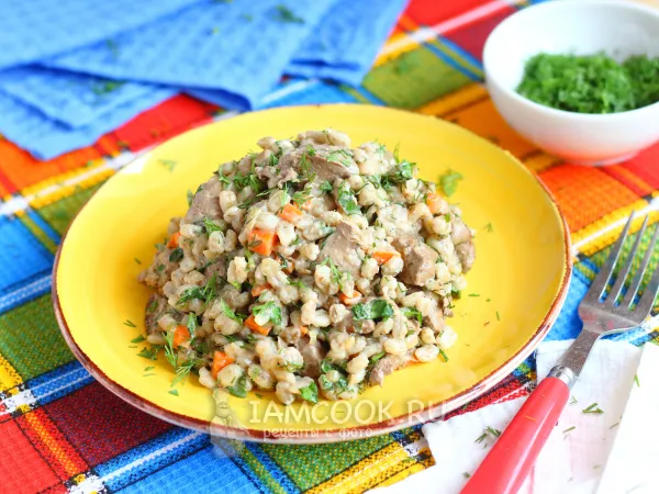 Фото блюда: Перловка с куриной печенью