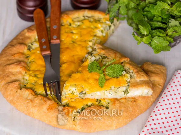 Фото блюда: Пирог с капустой, яйцом и сыром