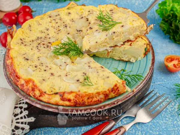 Фото блюда: Омлет с цветной капустой в мультиварке