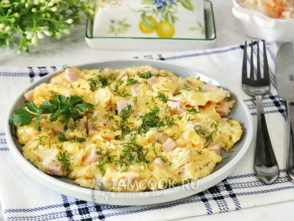 Фото блюда: Омлет с квашеной капустой