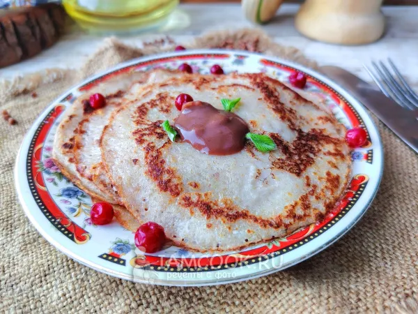 Фото блюда: Блины на закваске с гречневой мукой