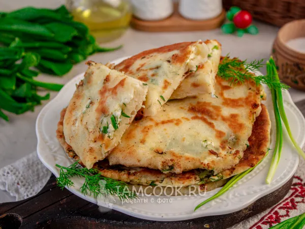 Фото блюда: Лепёшки с творогом и черемшой