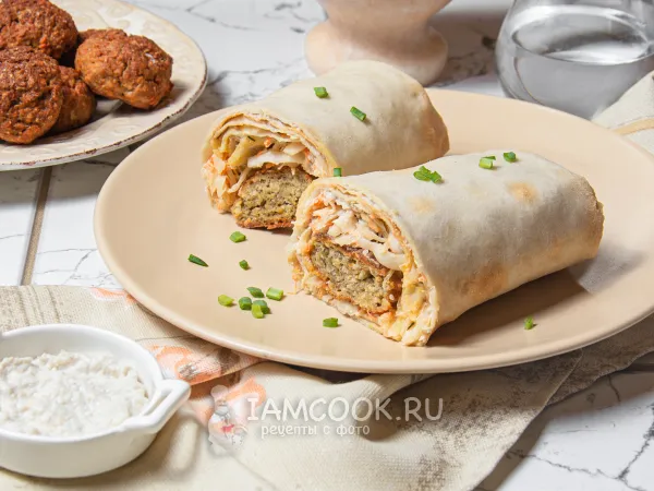 Фото блюда: Шаурма с фалафелем