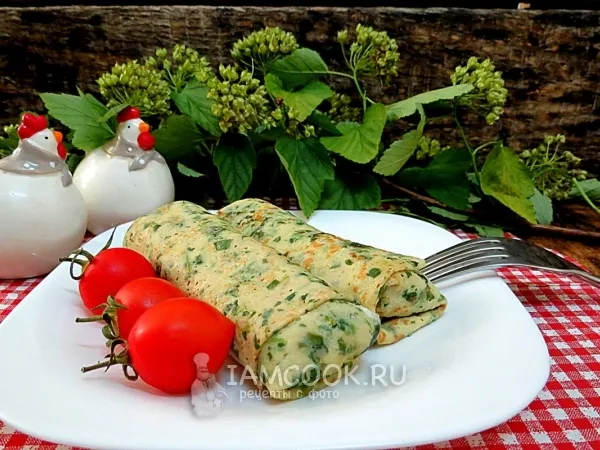 Фото блюда: Шпинатные блины с печенью