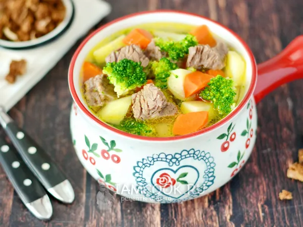 Фото блюда: Суп с говядиной и брокколи