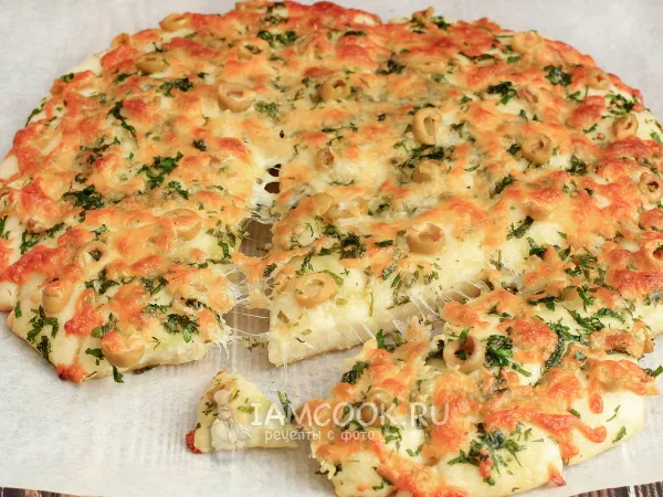 Фото блюда: Хлеб с сыром и зеленью