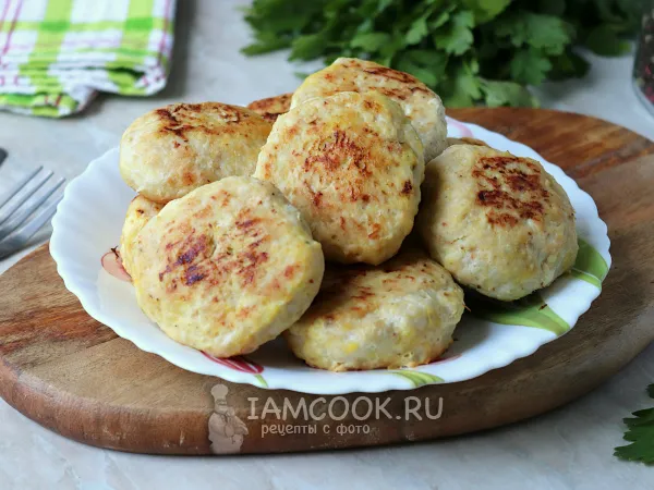 Фото блюда: ПП котлеты из куриного фарша на сковороде