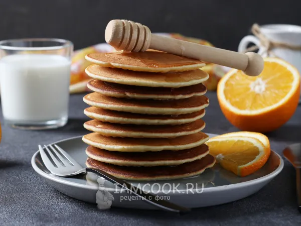 Фото блюда: Панкейки из кукурузной муки на молоке