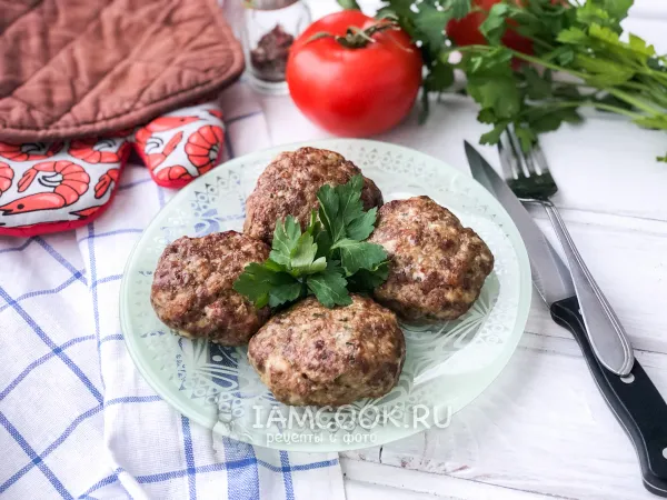 Фото блюда: Курино-говяжьи котлеты в духовке