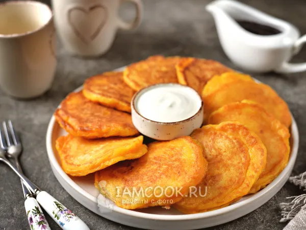 Фото блюда: Оладьи из тыквы на сметане