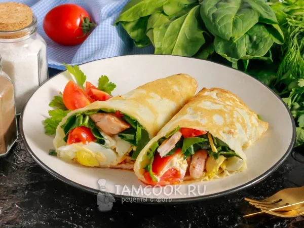 Фото блюда: Блины «Цезарь»