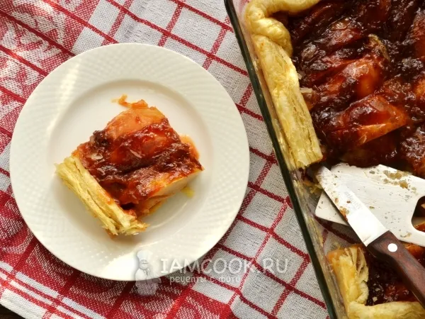 Фото блюда: Слоеный пирог с грушами