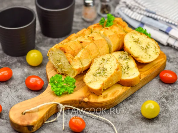 Фото блюда: Багет с чесночным маслом