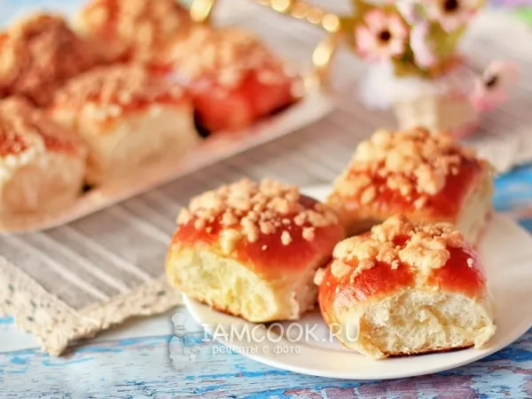 Фото блюда: Булочки с вареной сгущенкой и штрейзелем