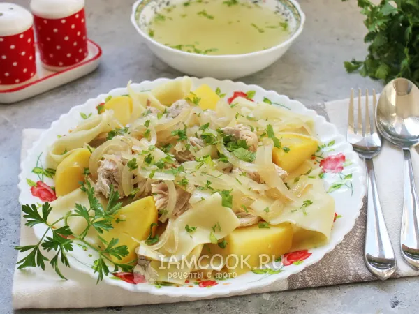 Фото блюда: Бешбармак из свинины с картошкой