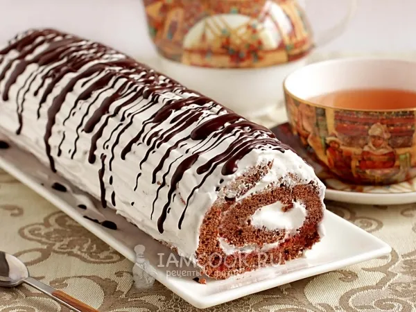 Фото блюда: Бисквитный рулет за 5 минут