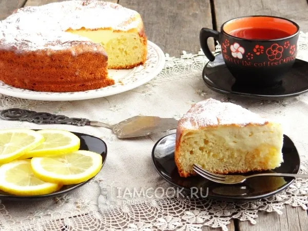 Фото блюда: Лимонный пирог с творожным сыром