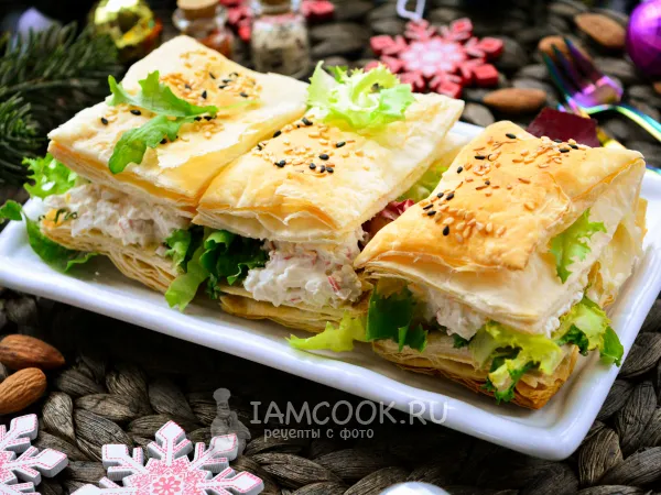 Фото блюда: Закусочные пирожные «Наполеон»