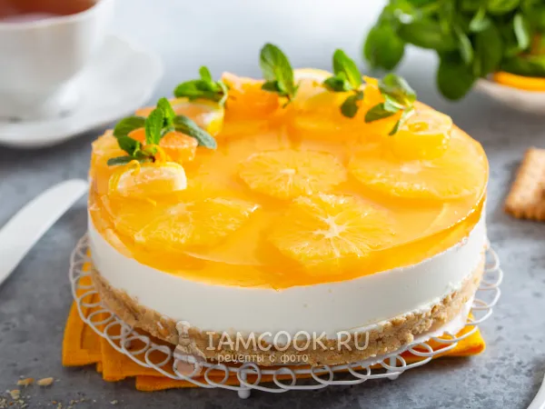 Фото блюда: Апельсиновый чизкейк без выпечки