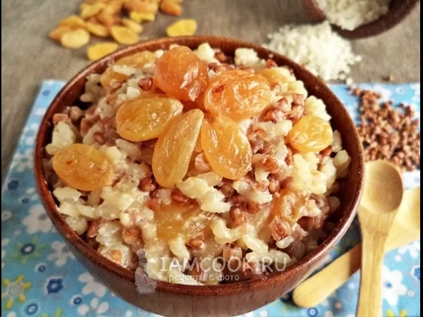 Фото блюда: Гречнево-рисовая каша на молоке