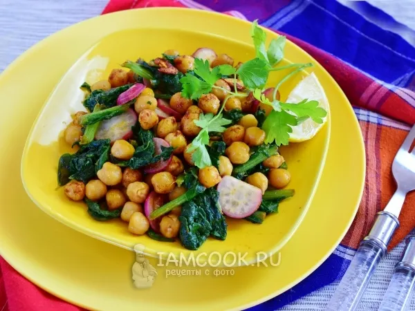 Фото блюда: Шпинат с нутом по-португальски