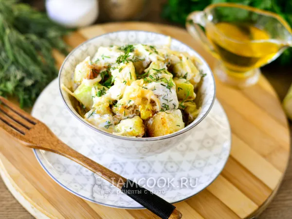 Фото блюда: Салат из жареных кабачков и сыра