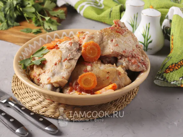 Фото блюда: Куриные бёдра в томатно-сметанном соусе