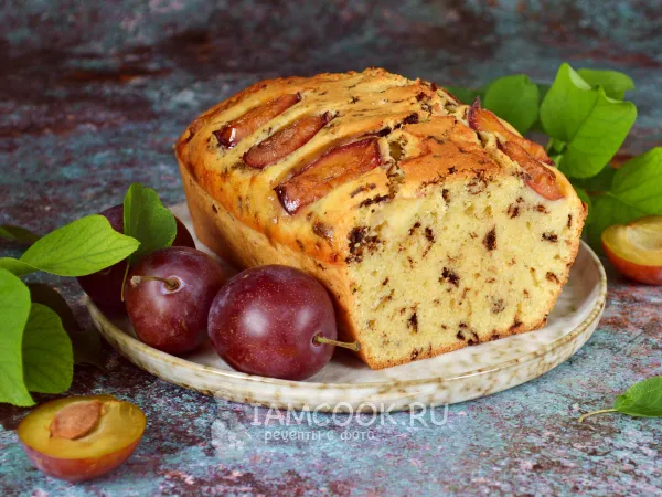 Фото блюда: Кекс со сливами и шоколадной крошкой
