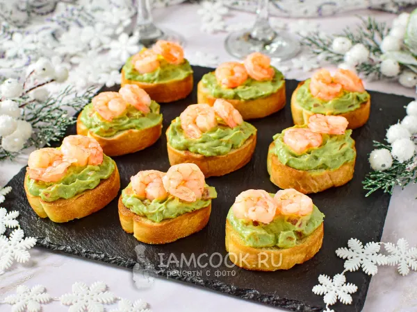 Фото блюда: Кростини с креветками