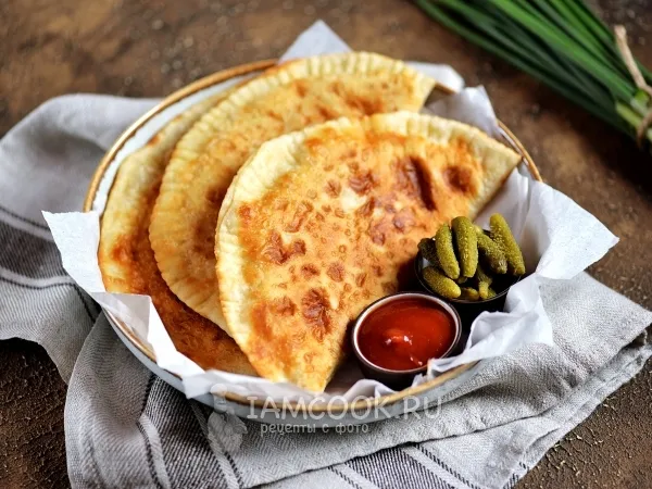 Фото блюда: Чебуреки с пузырьками на заварном тесте